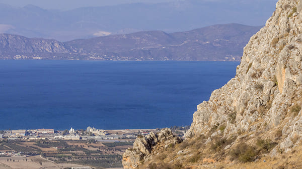 Panorama Acrocorinthe Forteresse Péloponnèse Grèce